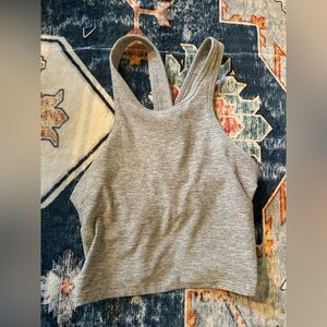 Beyond Yoga Heather Gray High-Neck Racerback Tank